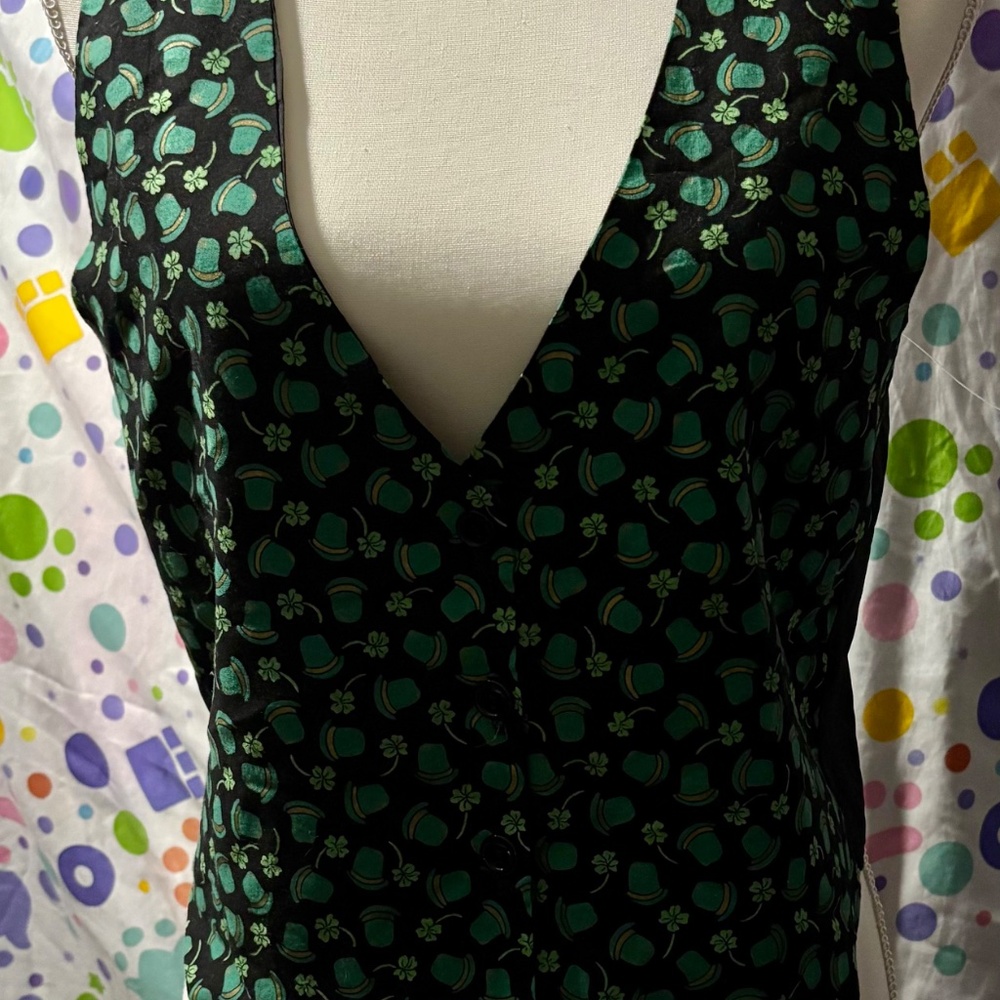 Green Shamrocks and Hats Vest